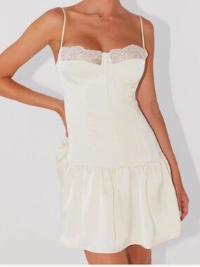PEPPERMAYO Take A Chance Bustier Mini Dress Lace Cream PLUS SIZE 16 BRAND NEW
